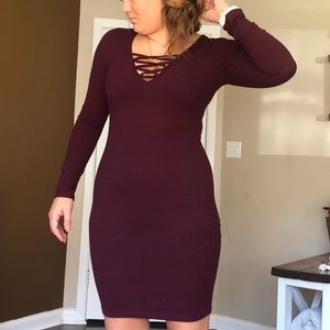 Purple long sleeve dress